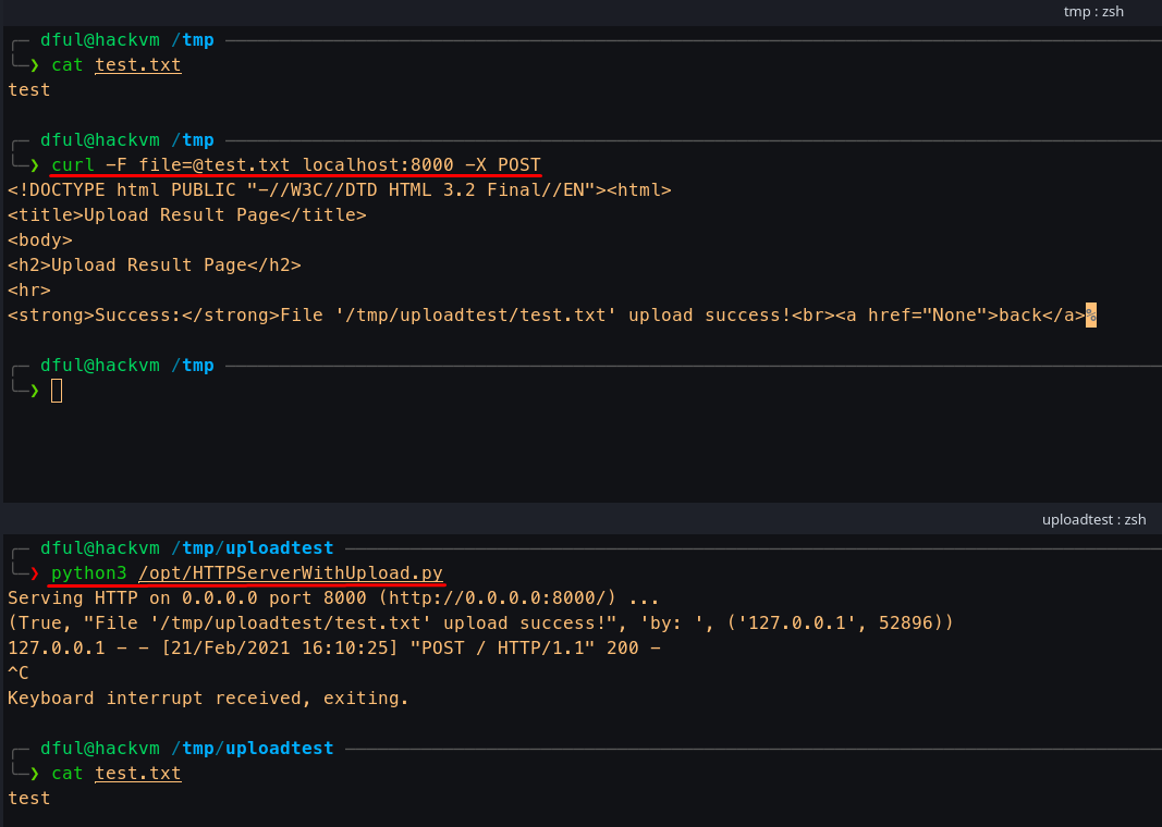 HTTP Server with upload